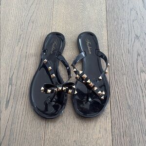 Black Studded Women's Sandals